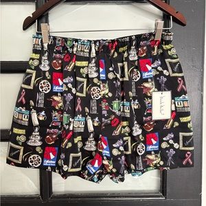 NWT Vintage Nicole Miller Silk Shorts Novelty Print Boxers Deadstock Medium